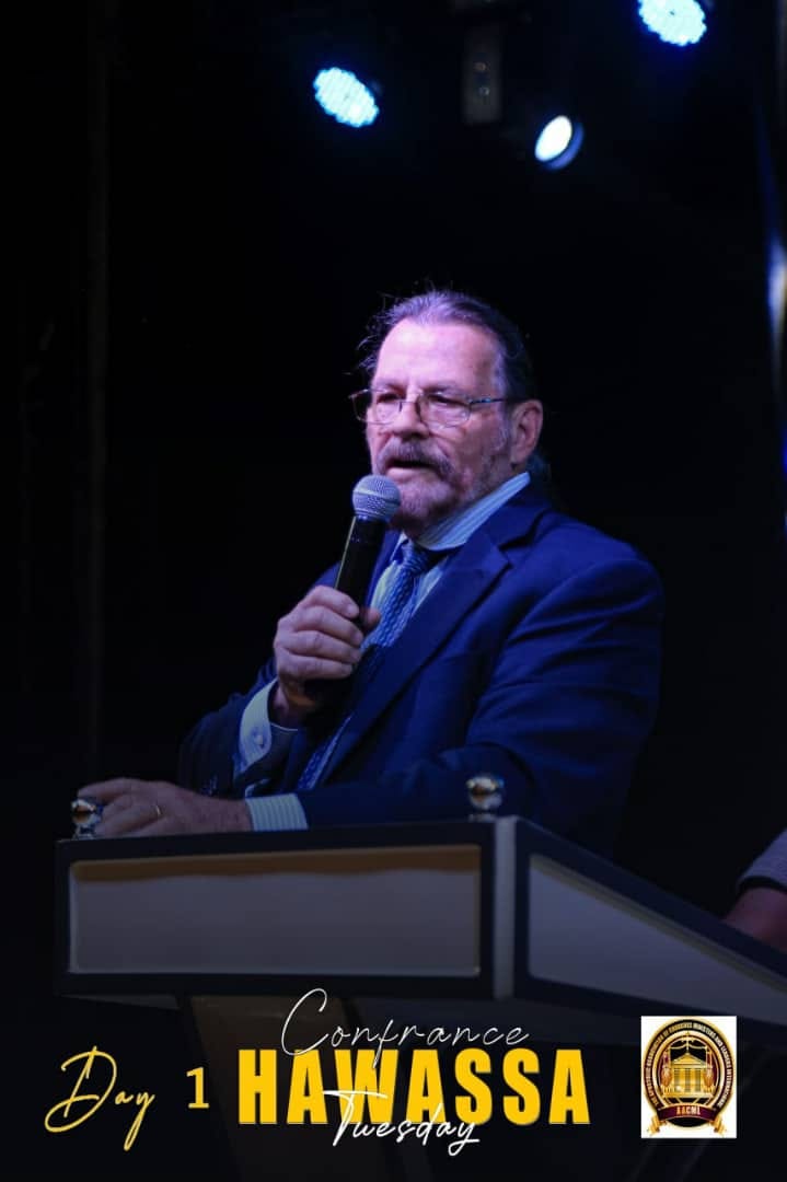 Senior Chief Apostle Dr. John Neuhaus III speaking in Hawassa, Ethiopia